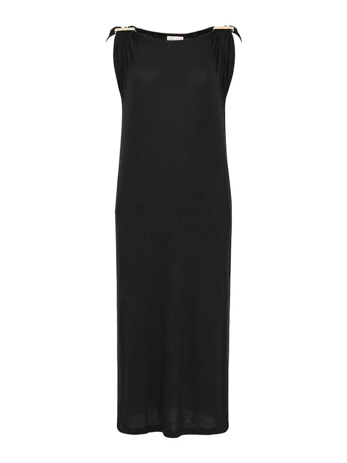 Semicouture Vestito Pura In Misto Cotone Nero