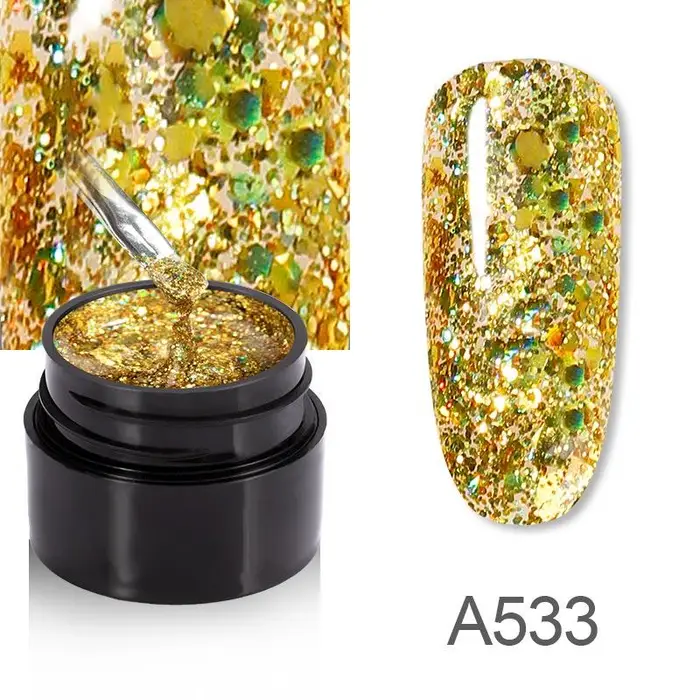 ROSALIND 5ml Smalto per unghie in gel lucido Arcobaleno Glitter Pittura Unghie artistiche Design Vernis Smalto semipermanente Gel Prodotti per superficie e smalti manicure