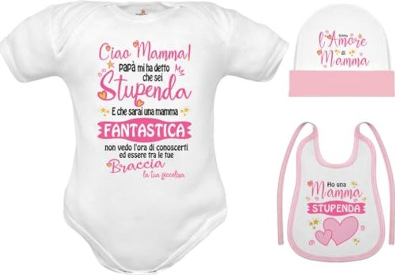 corredino neonato AMORE DI MAMMA Set Neonato 6 Mesi F 3 Pezzi