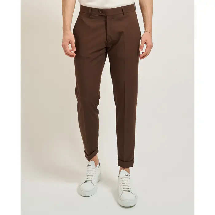 Sette/Mezzo Pantalone Chino Pantaloni classici uomo con tirapancia Marrone