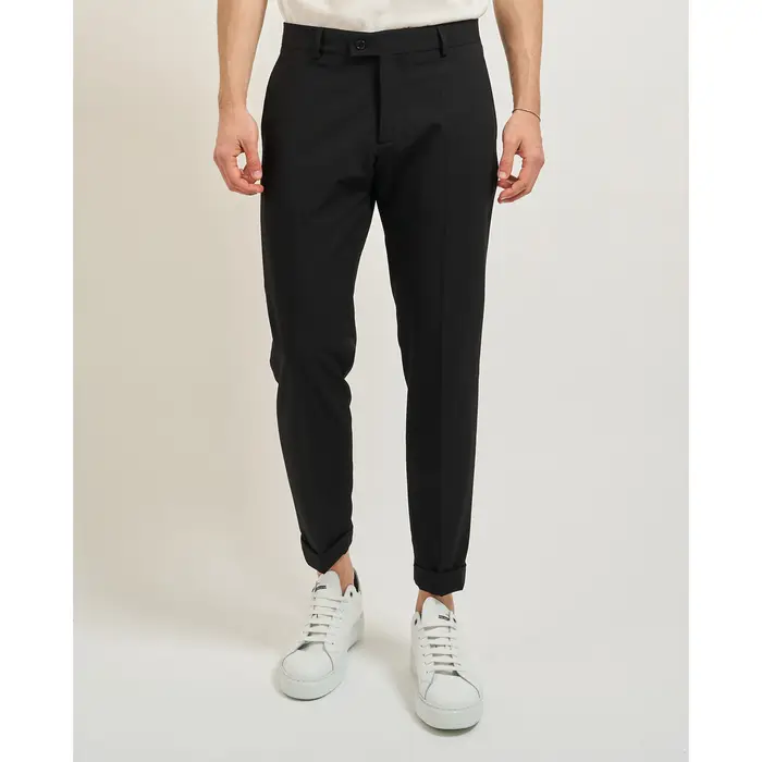 Sette/Mezzo Pantalone Chino Pantaloni classici uomo con tirapancia Nero