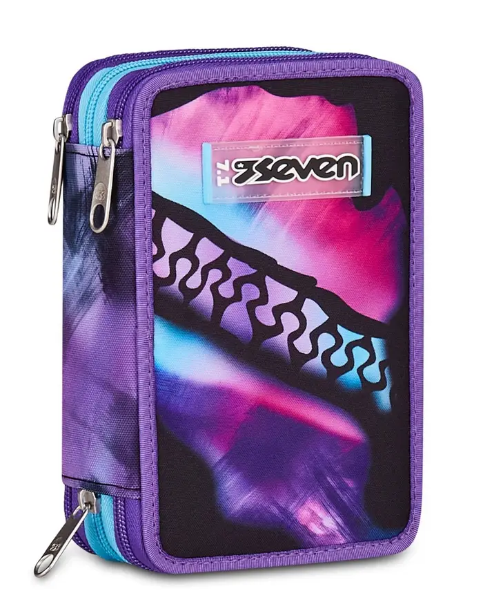 Seven Astuccio scuola 3 zip Pink Fusion