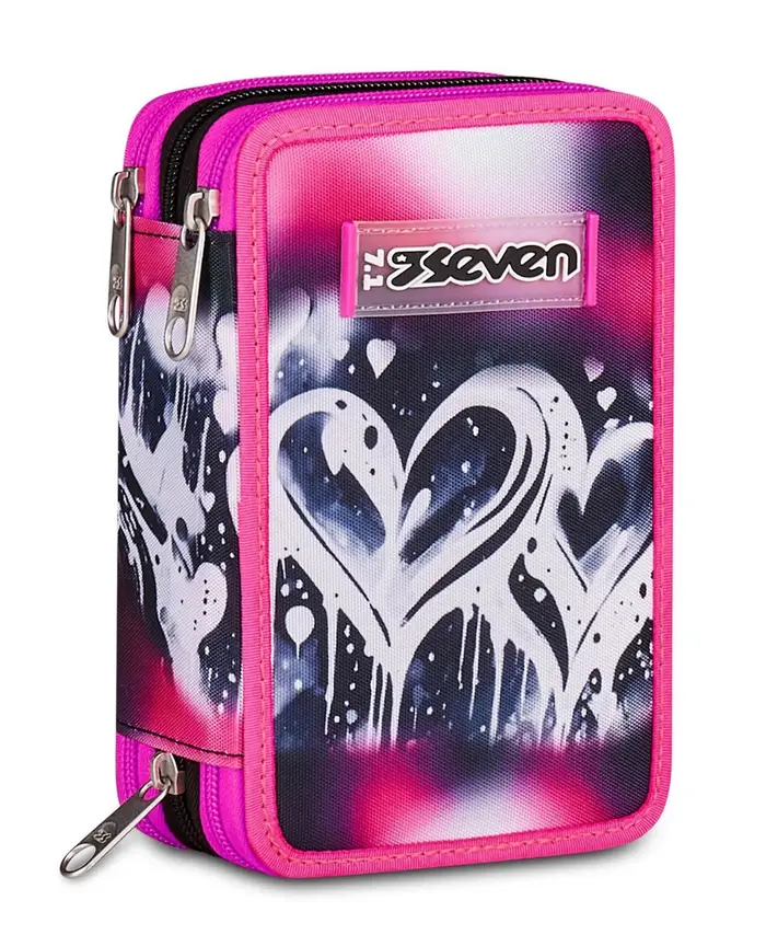 Seven Astuccio scuola 3 zip Plumpy Line Girl