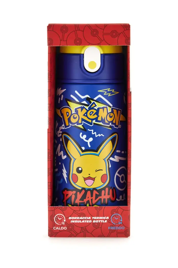 Borraccia termica blu con cannuccia Pokémon Pikachu [BLU]