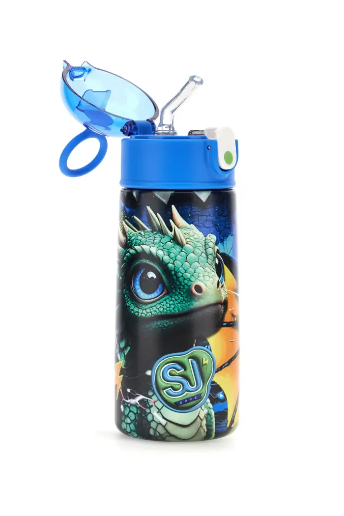 Borraccia termica blu con cannuccia SJ Gang Drago [BLU]