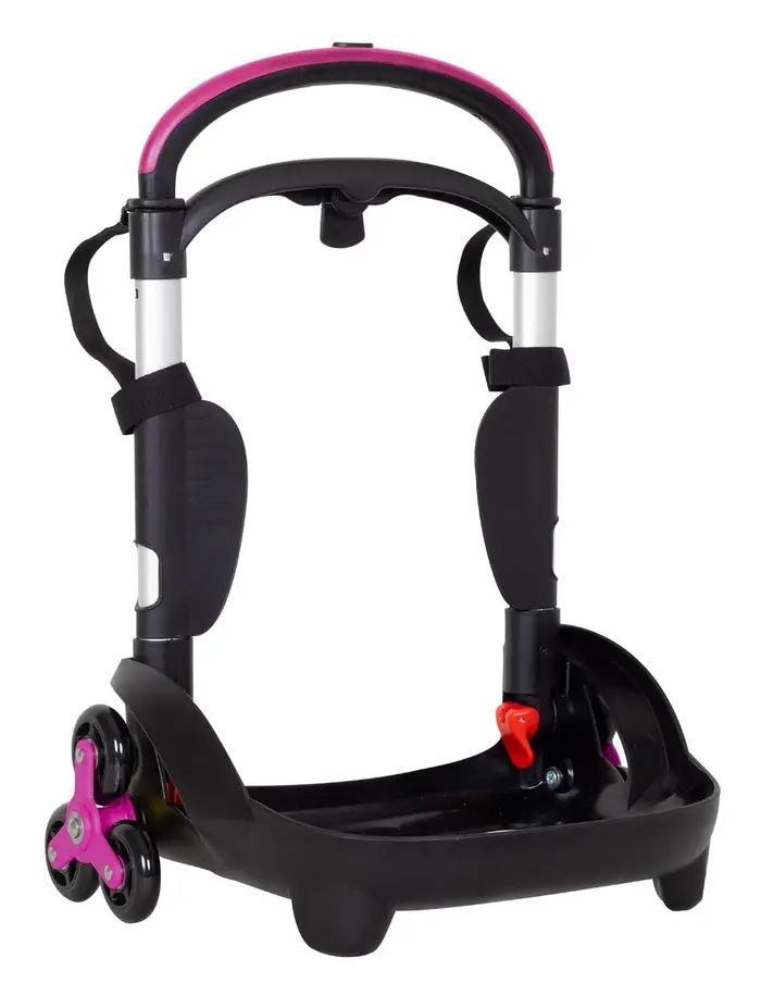 Carrello Trolley 3 ruote per zaino scuola Seven BE BOX Flex Rosa
