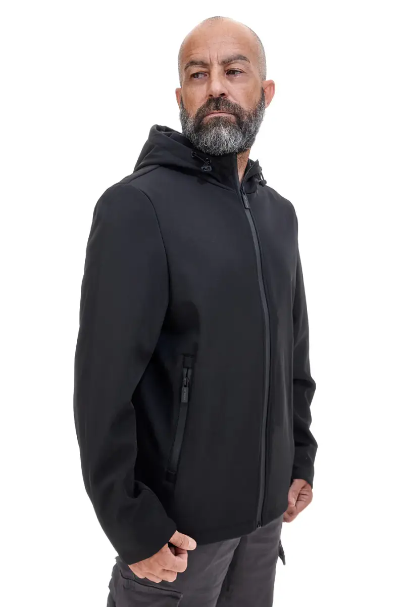 SEVENOAKS Giubbino nero con cappuccio softshell 19 [NERO]