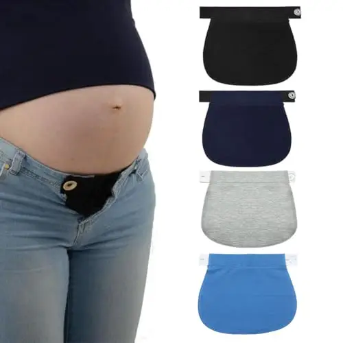 SGERUFZ 4-Piece Regolabile Cintura Extender maternità, Estensore di Pantaloni di maternità, Indumenti Pantaloni e Gonna