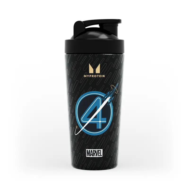 MyProtein Shaker in metallo Fantastici Quattro - Nero