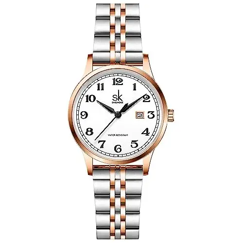 SHENGKE SK Orologi da donna Classic Business con cinturino in acciaio inossidabile ed elegante orologio da donna con