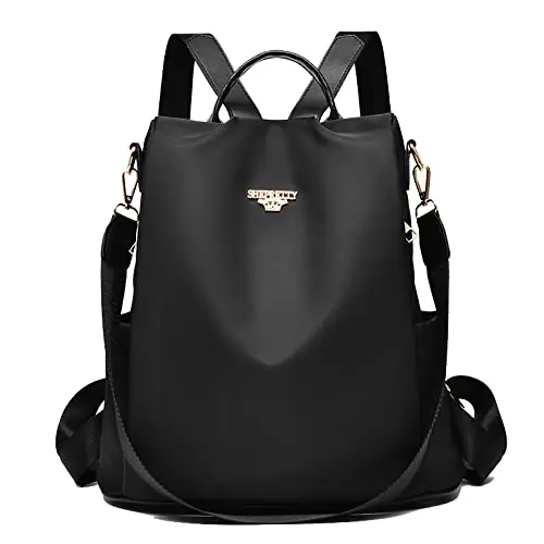 shepretty Zaino Donna antifurto Borsa Tracolla Zainetto Viaggio Daypack zaino donna scuola, 8864Nero