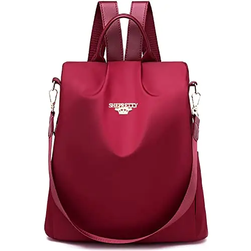 shepretty Zaino Donna antifurto Borsa Tracolla Zainetto Viaggio Daypack zaino donna scuola, 8864Rosso