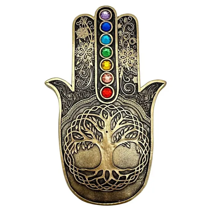 Signes Grimalt Statuette e figurine Piatto Brucia Incenso A Forma Di Mano Di Fatima Oro