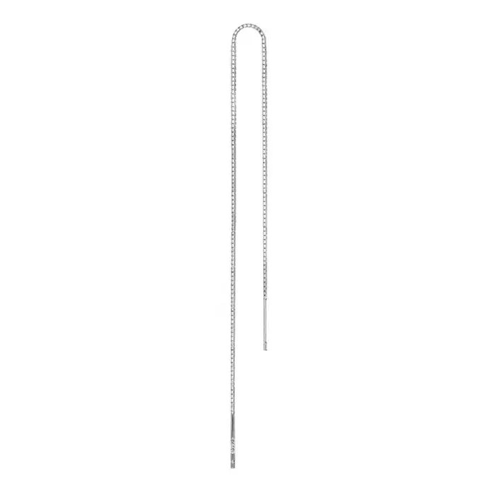SILVERHOO 1 pezzo alla moda da donna lunga catena lineare ciondola la linea dell orecchio infila orecchino gioielli regalo 20cm argento