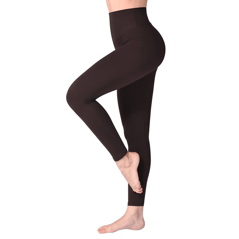 SINOPHANT Leggins Vita Alta Marrone