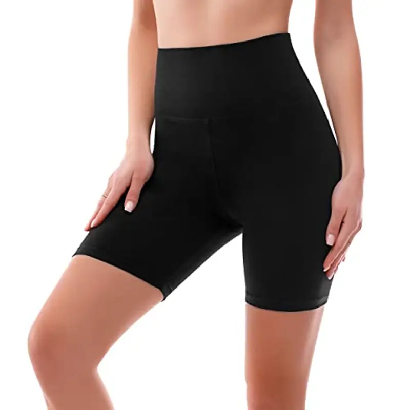 SINOPHANT Pantaloncini Palestra Donna Shorts Vita Alta Morbidi Corti Hotpants, per Yoga, Ciclismo, Yoga, Corsa, Allenamento XXL, Nero