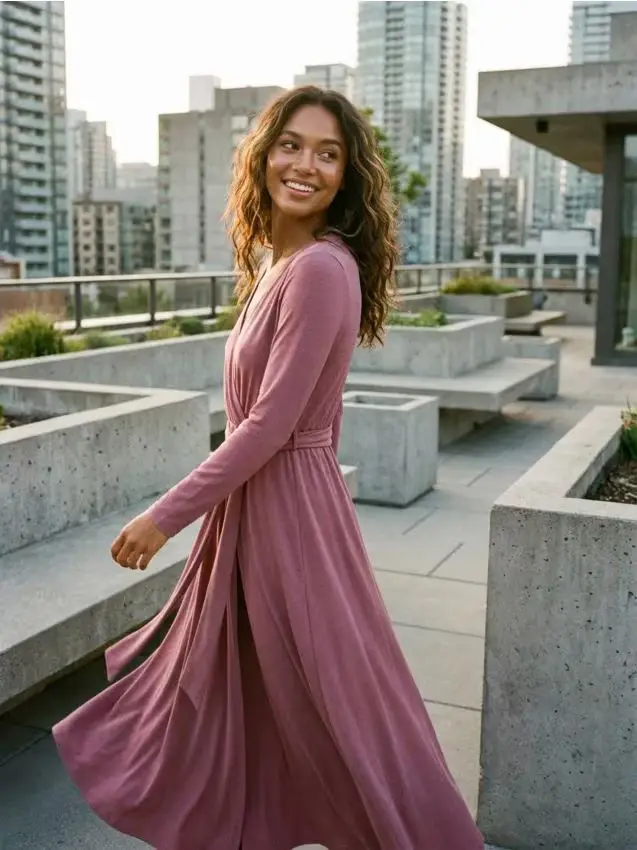 Sinsay Abito con aggiunta di viscosa - rosa cipria