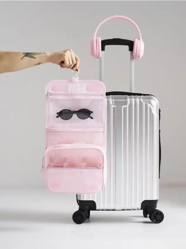 Sinsay Beauty case da viaggio con gancio - rosa