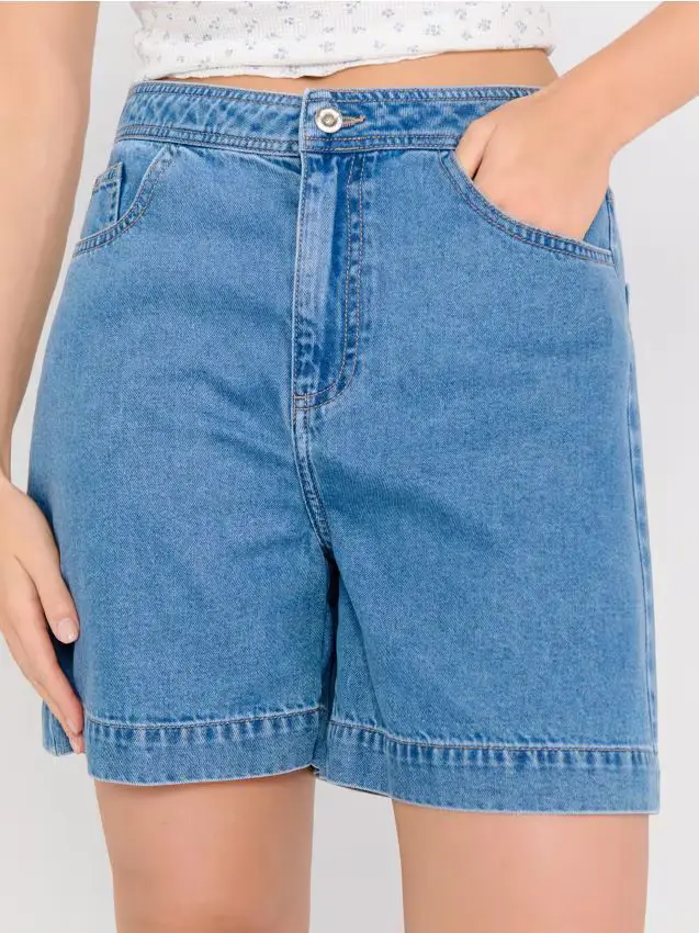 Bermuda in denim - blu