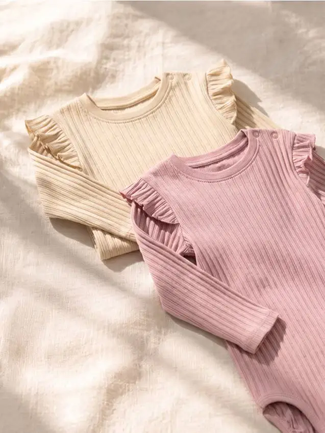 Body in cotone a costine 2 pack - rosa cipria