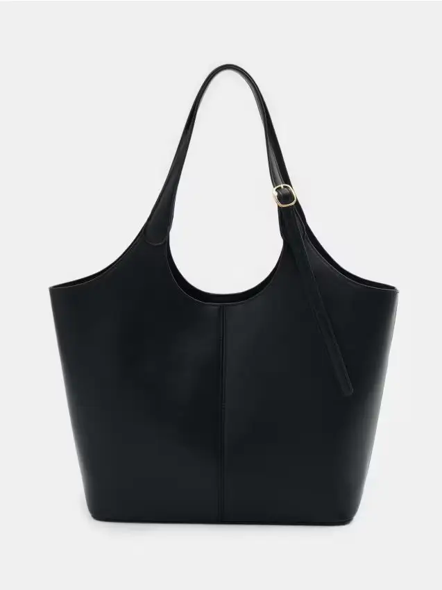 Borsa hobo con beauty case e tracolla regolabile - nero