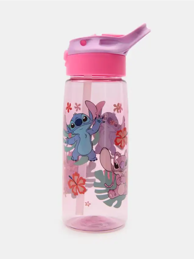 Sinsay Bottiglia per l acqua con manico e cannuccia Lilo & Stitch - multicolor