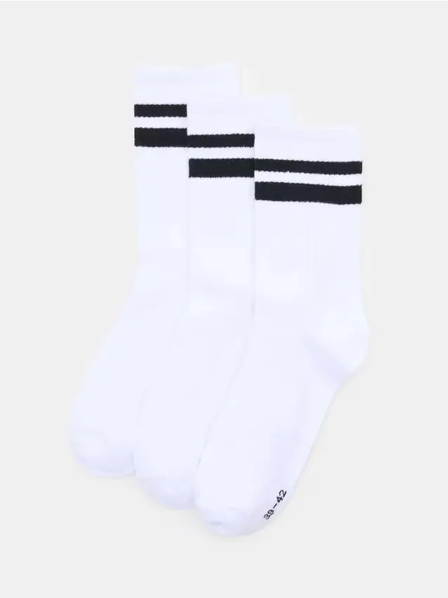 Sinsay Calzini lunghi OEKO-TEX confezione da 3 - bianco