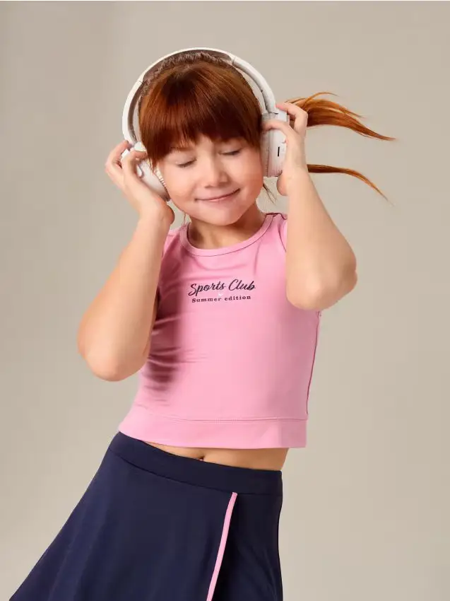 Sinsay Canotta sportiva con stampa - fucsia