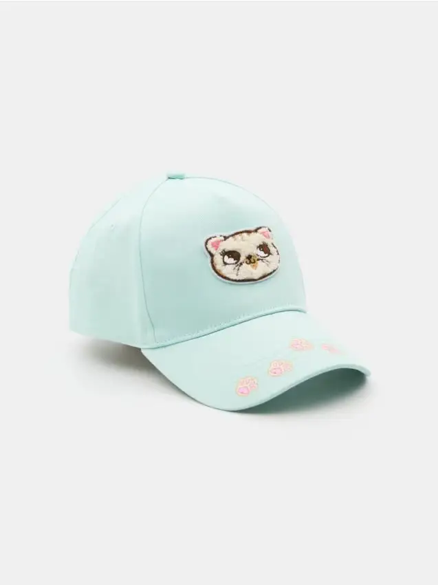 Sinsay Cappellino con visiera e patch - turchese pallido