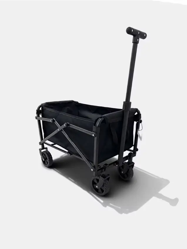 Carrello della spesa pieghevole con ruote - nero