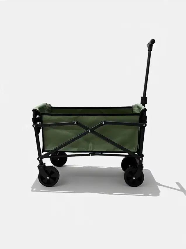 Carrello della spesa pieghevole con ruote - verde oliva chiaro