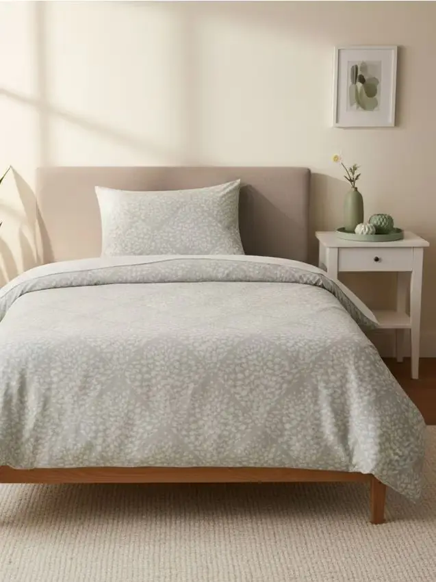 Sinsay Completo di biancheria da letto in raso - grigio chiaro