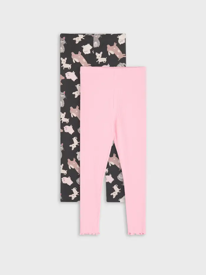 Confezione da 2 leggings in cotone - multicolor