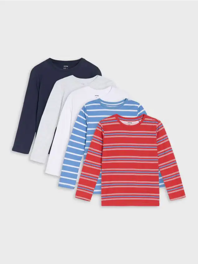 Sinsay Confezione da 5 magliette a maniche lunghe - grigio chiaro