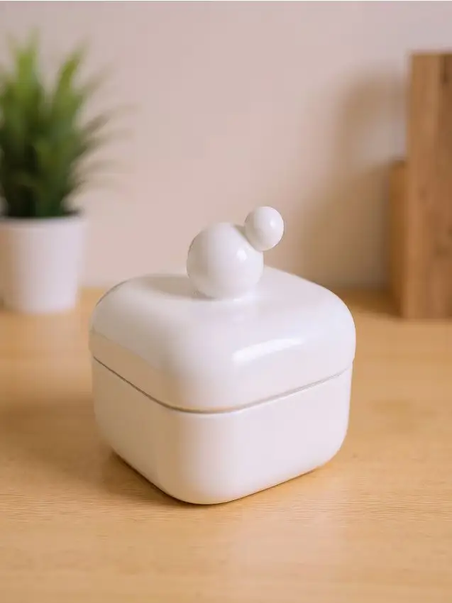 Sinsay Contenitore in ceramica per conservazione - bianco