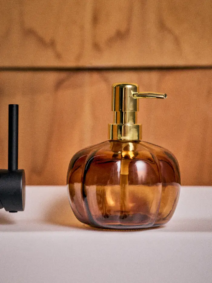 Dispenser per sapone a forma di zucca - marrone
