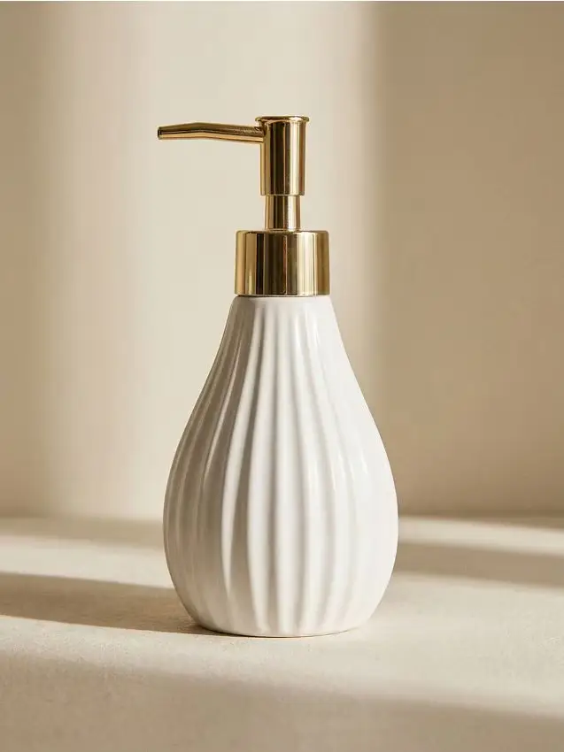 Dispenser per sapone rigato - bianco