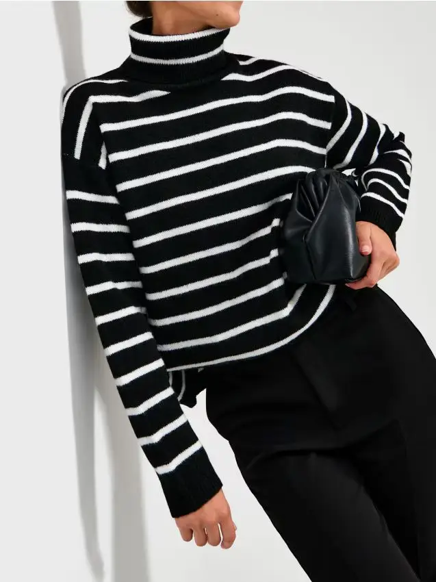 Sinsay Dolcevita a righe - nero