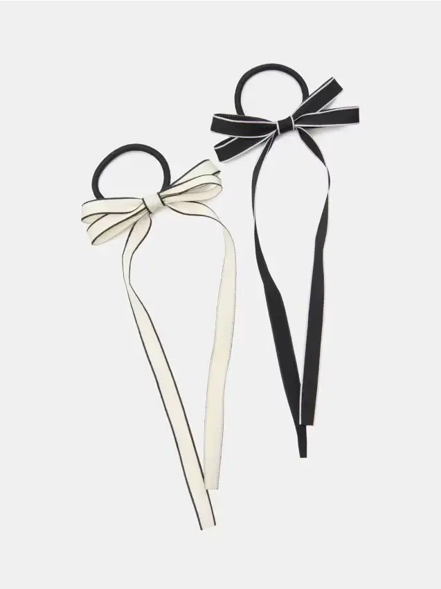 Elastici per capelli con fiocchetti confezione da 2 pezzi - multicolor