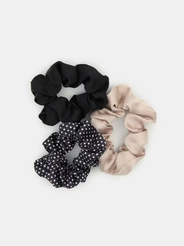 Elastici per capelli scrunchie confezione da 3 - multicolor