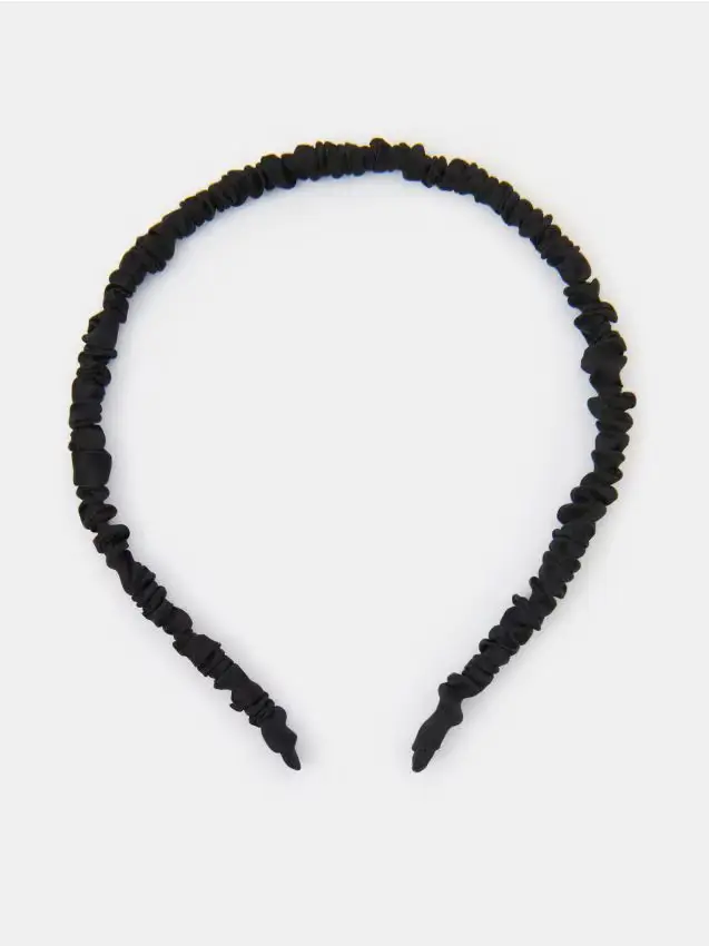 Fascia per capelli con misto seta - nero