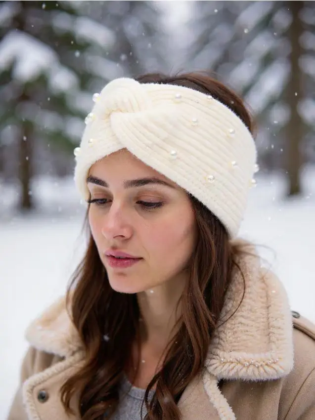 Fascia per capelli - panna