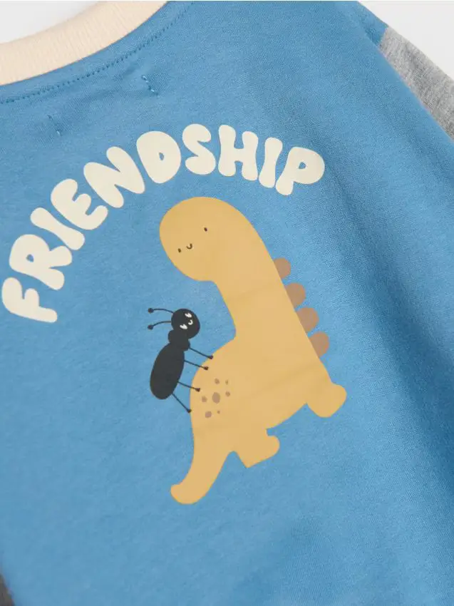 Sinsay Felpa con zip e stampa sulla schiena - multicolor