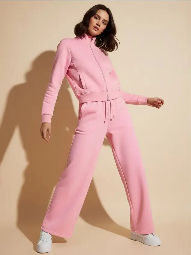 Sinsay Felpa liscia con collo alto - rosa