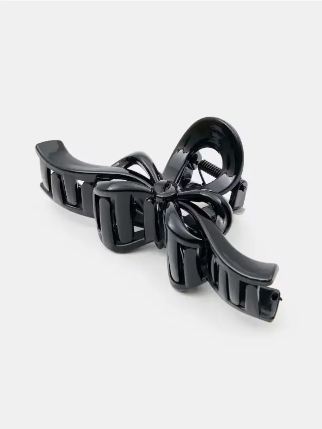 Fermaglio per capelli a forma di fiocco - nero