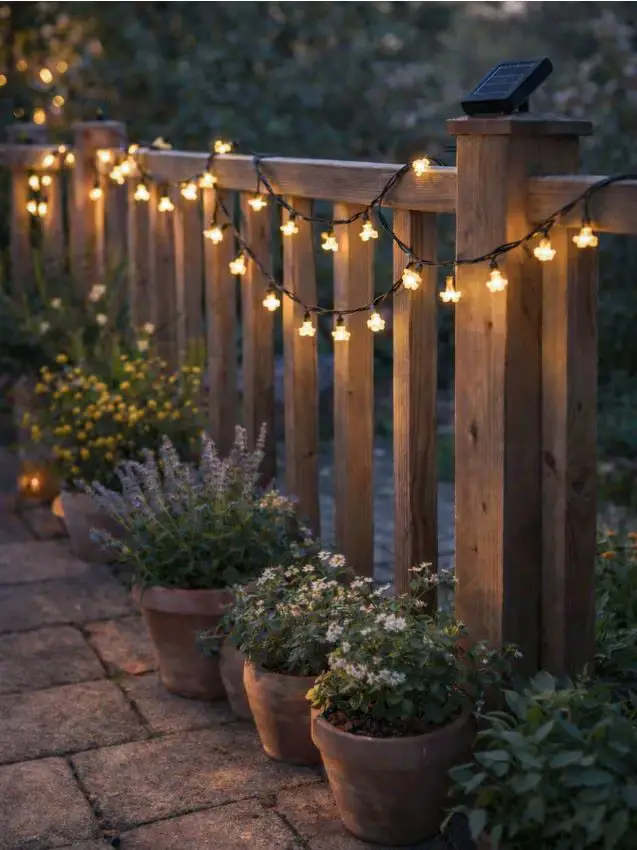 Ghirlanda LED solare a forma di fiori - bianco