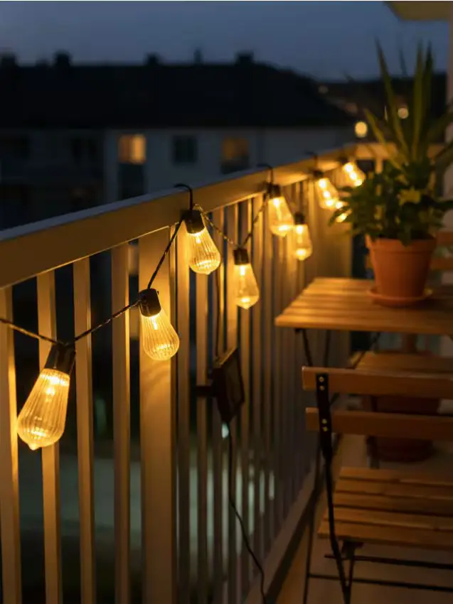 Ghirlanda LED solare a forma di lampadine - bianco