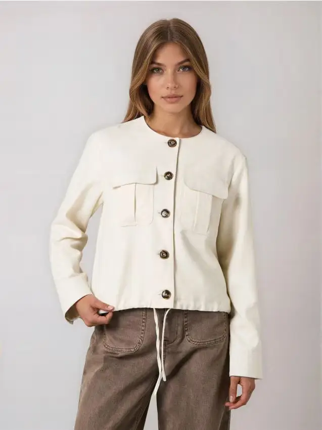 Sinsay Giacca bomber con viscosa e lino - nude