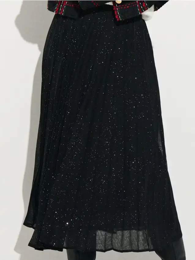 Sinsay Gonna midi plissettata - nero