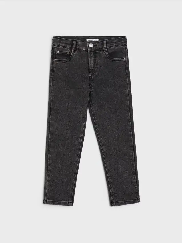 Jeans straight leg con effetto lavato - nero